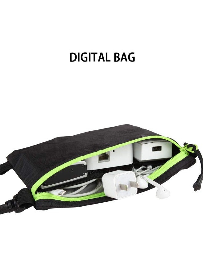 GOX Ultra Light Carry On Zipper Pouch Toiletry Bag Packing Sack Makeup Bag Digital bag (Black) - Image 4